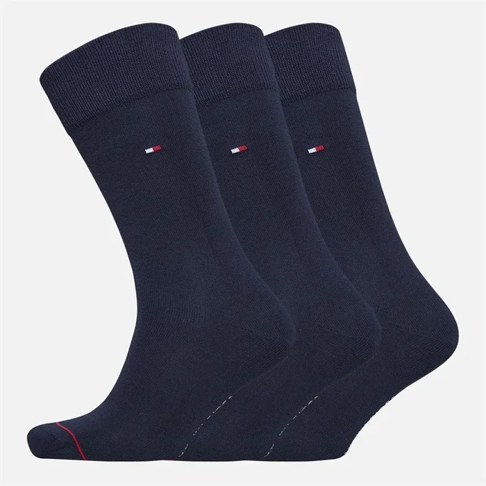 Buy Tommy Hilfiger Mens Three Pack Stripe Socks Dark Navy