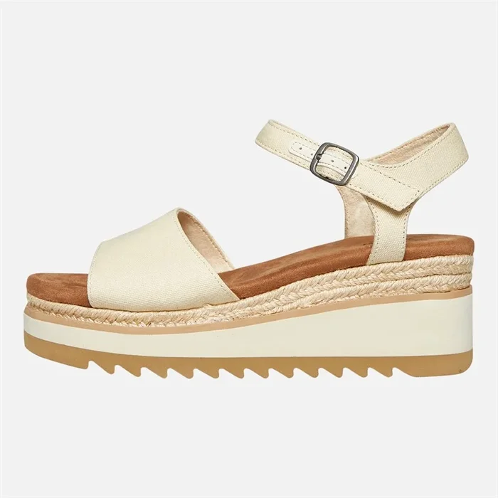 Buy TOMS Womens Flora Ankle Strap Wedge Sandals Natural