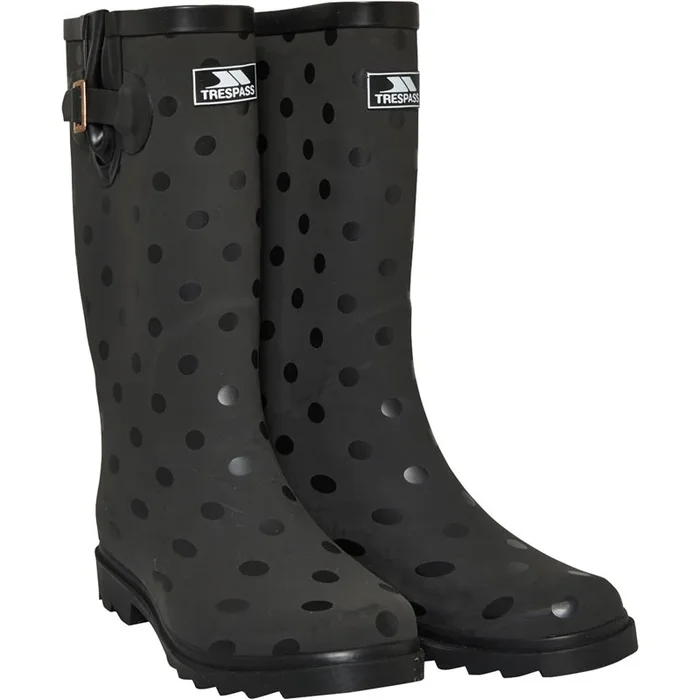 Buy Trespass Womens Elena Pola Dot Print Wellington Boots Black