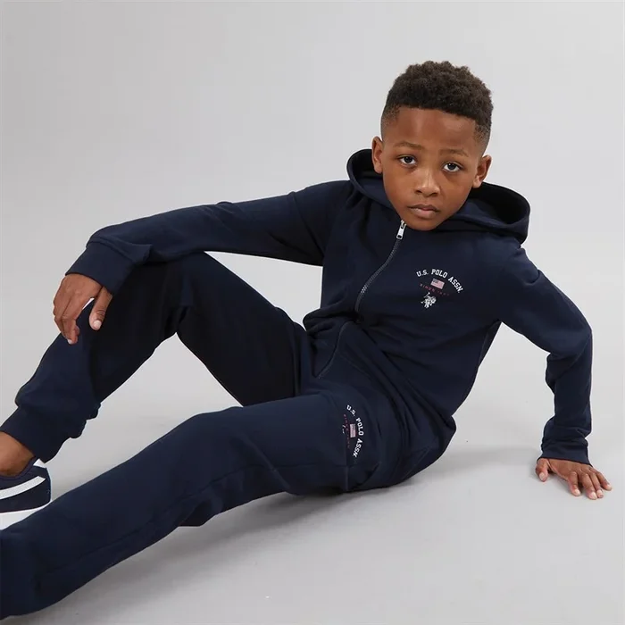 Buy U.S. POLO ASSN. Boys Sport Logo Zip Hoodie And Joggers Tracksuit Dark Sapphire Navy