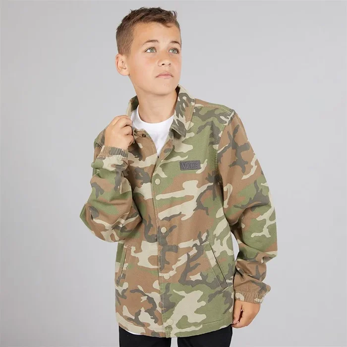 Buy Vans Junior Boys Torrey Canvas Camo Coaches Jacket Vintage Camo
