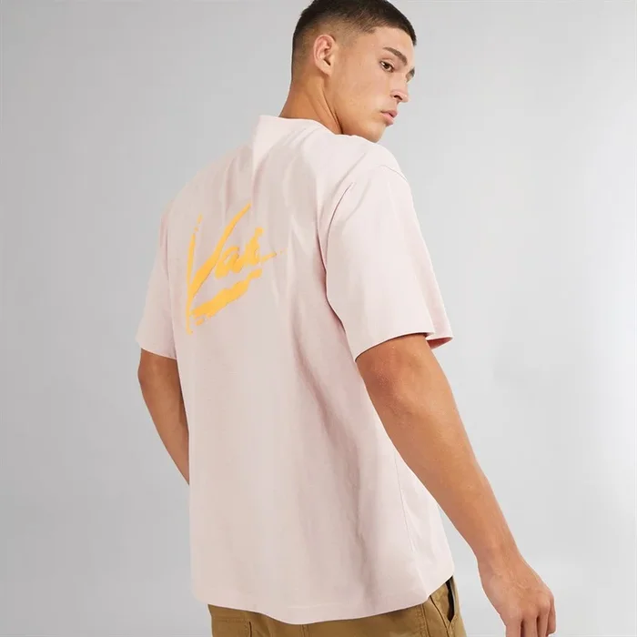 Buy Vans Mens Brush Script Loose Fit T-Shirt Sepia Rose