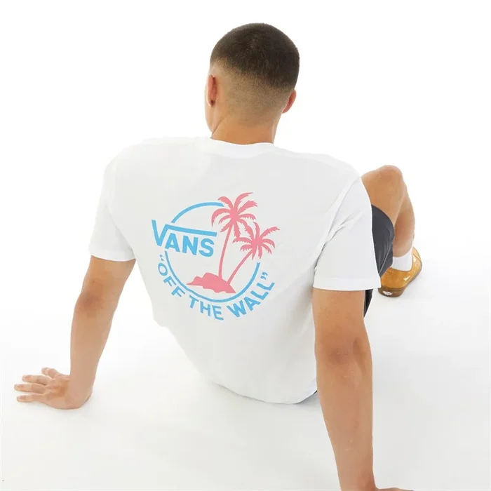 Buy Vans Mens Classic Mini Dual Palm T-Shirt White/Malibu Blue