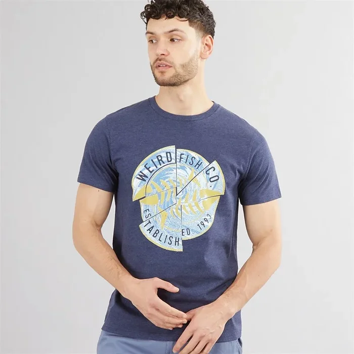 Buy Weird Fish Mens Counterflow T-Shirt Dark Blue