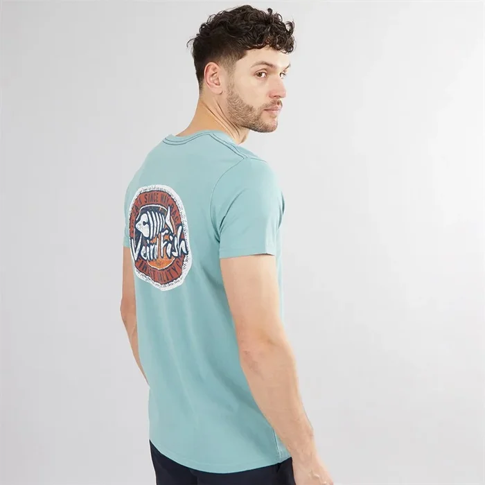 Buy Weird Fish Mens Relaxed T-Shirt Mineral Blue