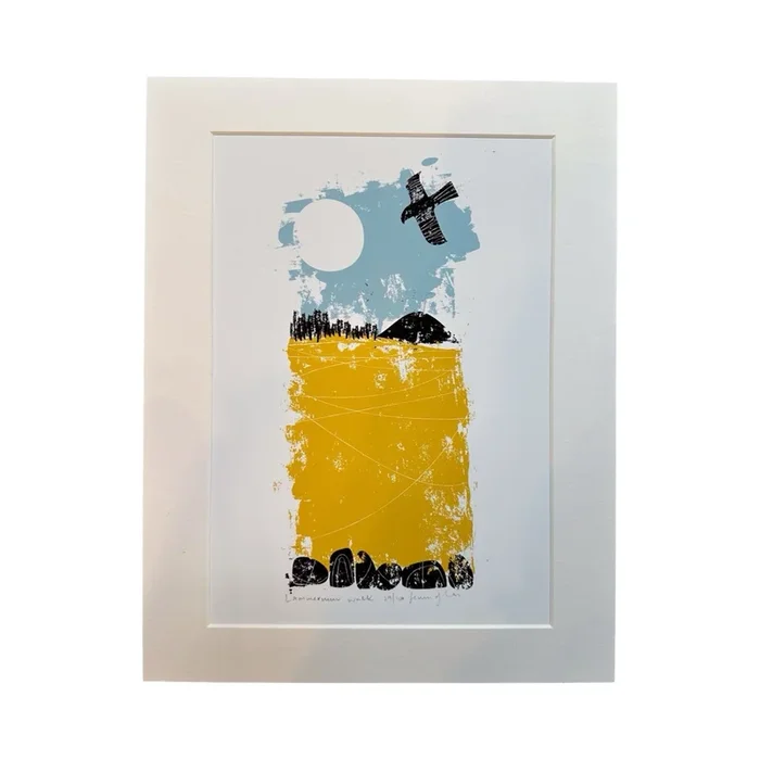 Buzzard over Great Dirrington Law Print