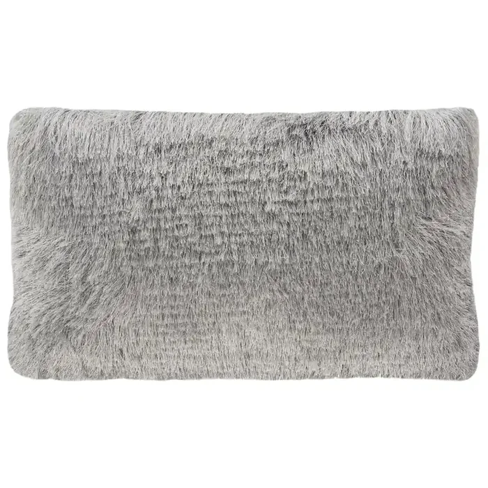 Cali Shag Pillow, Silver