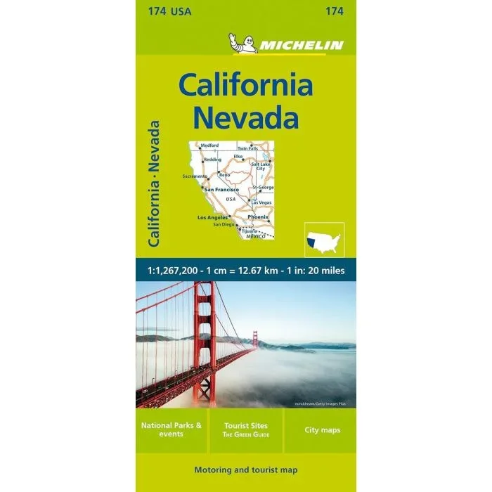 California · Nevada, USA [174] Michelin Zoom Map 1:267,200