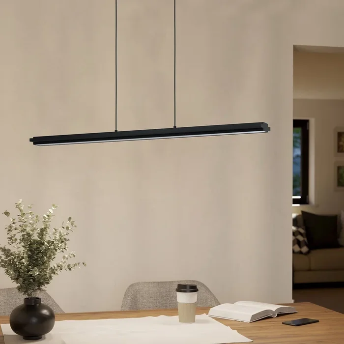 Cambulos Modern Dimmable Black Bar Pendant Light WBS