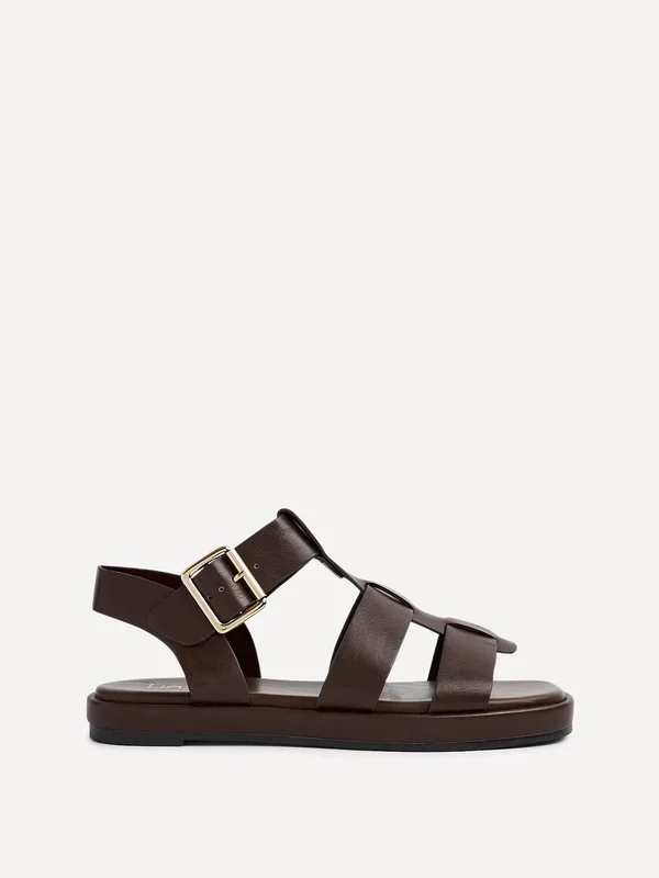 Camden Brown Faux Leather Gladiator Style Sandal
