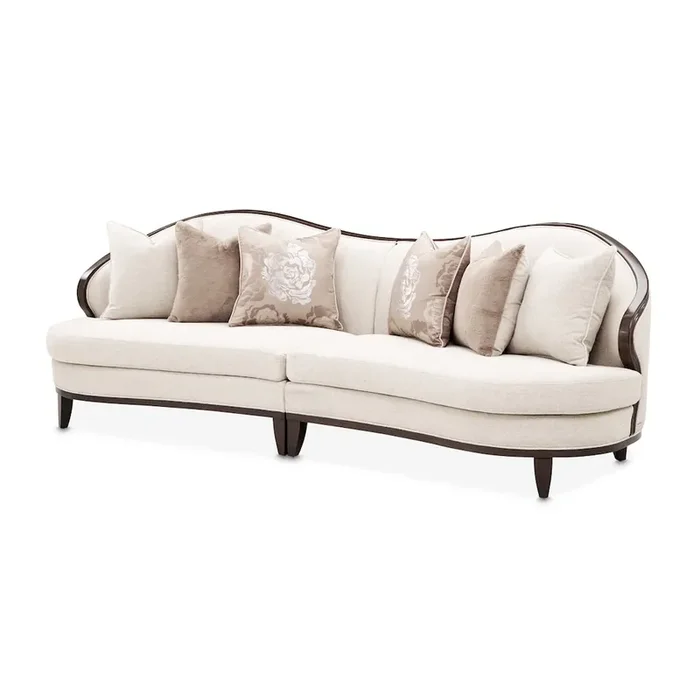 Camellia Field 2-Piece Chenille Sofa – Linen/Warm Pecan