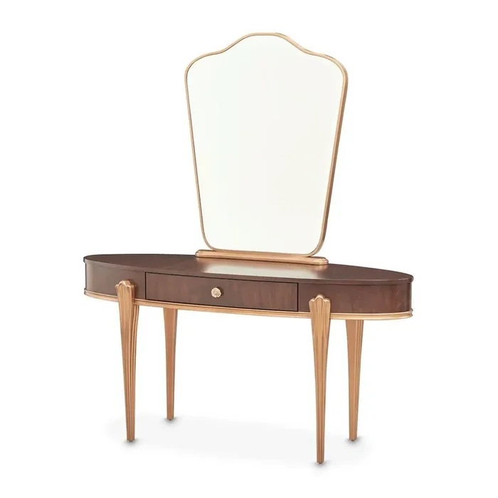 Camellia Field Vanity with Mirror – Warm Pecan