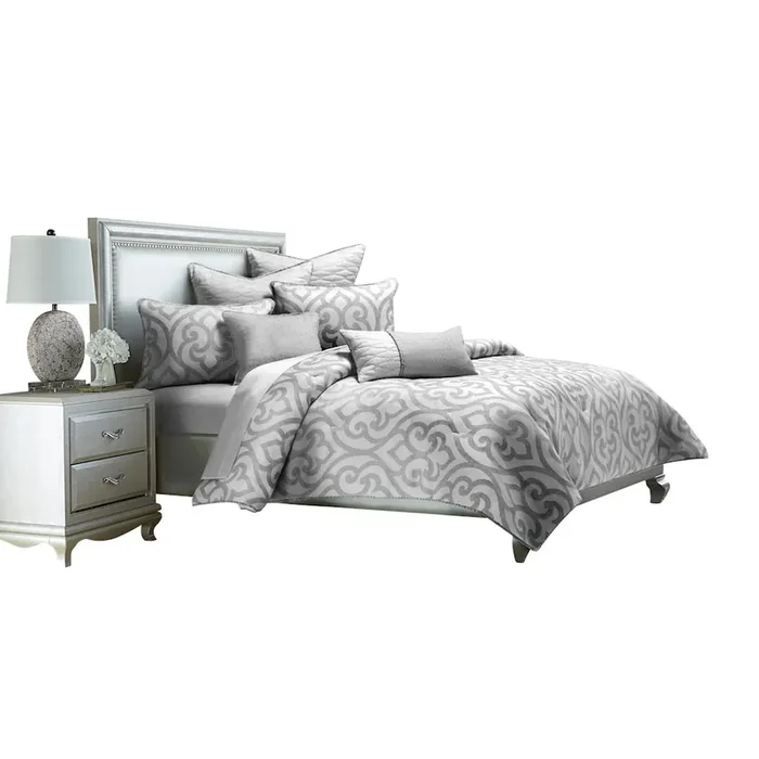 Canterbury 8-Piece King Comforter Set – Silver