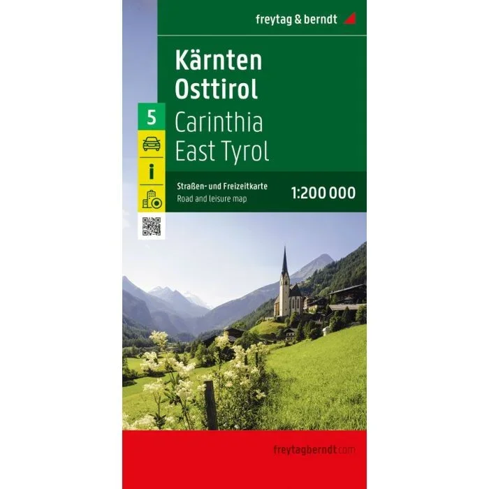 Carinthia – East Tyrol / Kärnten – Osttirol, Austria [5] Freytag & Berndt State Road and Leisure Map 1:200,000