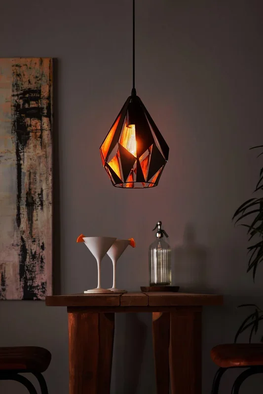 Carlton 1 Black and Copper Single Pendant Light