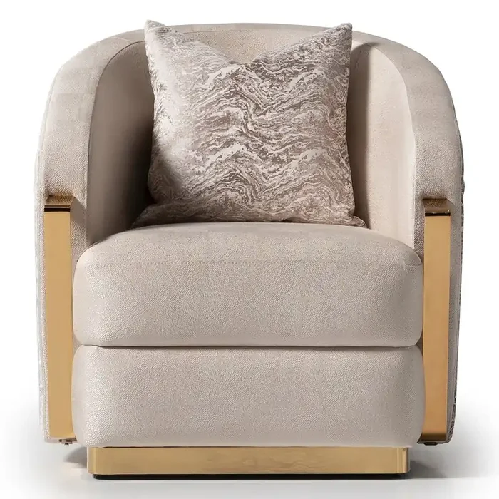 Carmela Accent Chair – Almond/Gold
