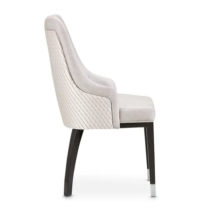 Carmela Dining Arm Chair – Glossy Charcoal Sand Set of 2