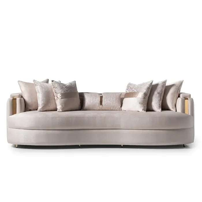 Carmela Mansion Sofa – Almond/Gold
