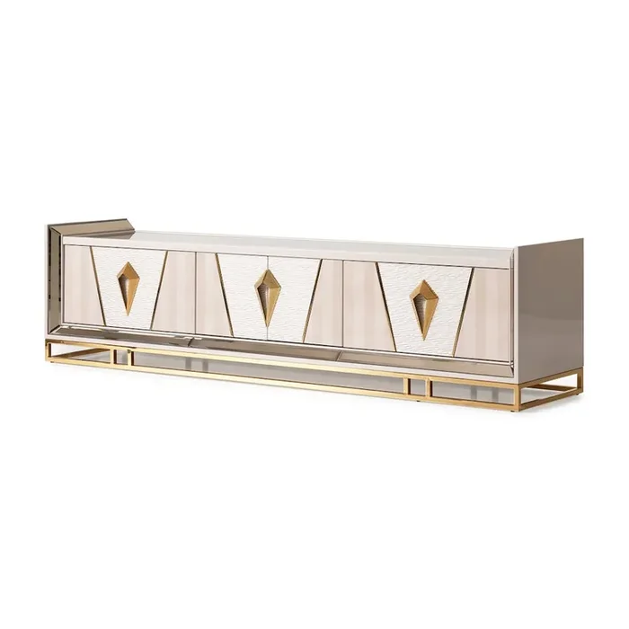 Carmela Media Cabinet – Shimmer Ivory