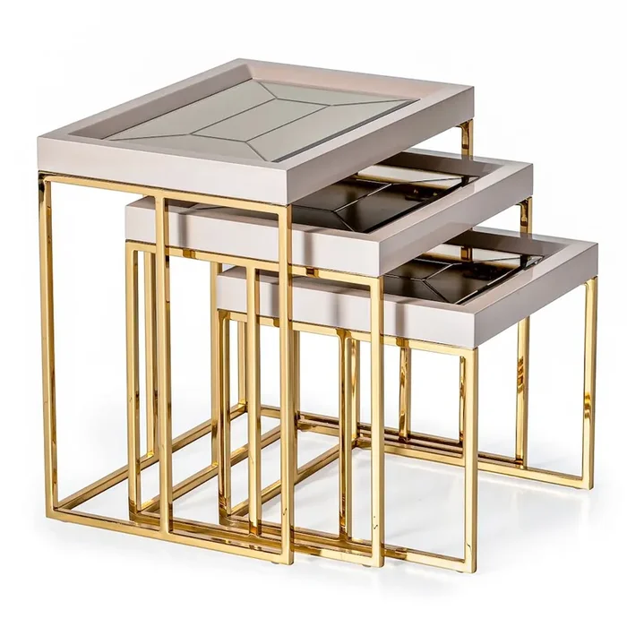 Carmela Nesting Tables, Set of 3 – Shimmer Ivory