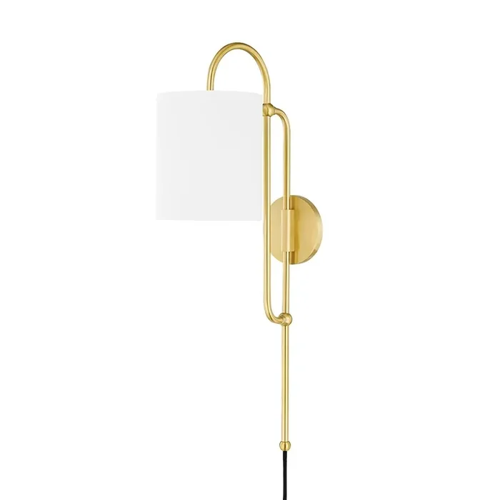 Caroline Plug-In Sconce In Aged Brass Color