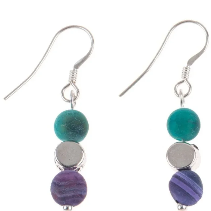 Carrie Elspeth Purple and Green Agate Earrings