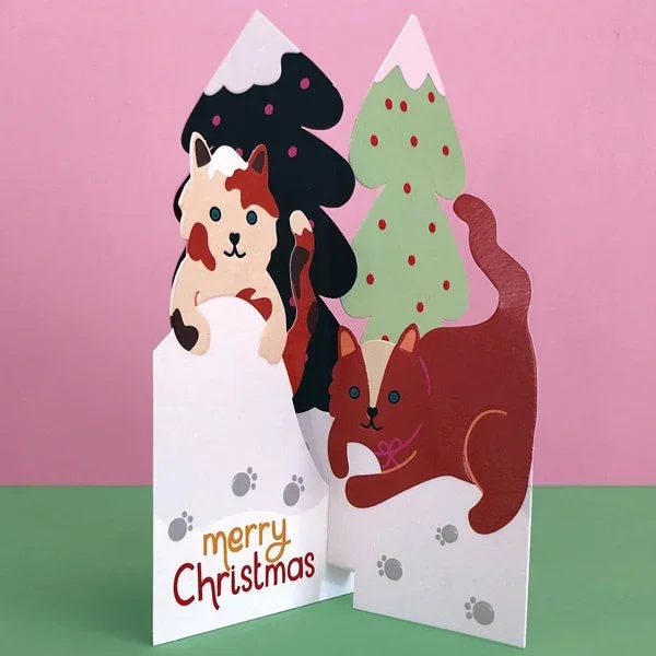 Cats Fold-out Christmas Card