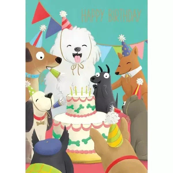 Celebrating Dogs Happy Birthday Card