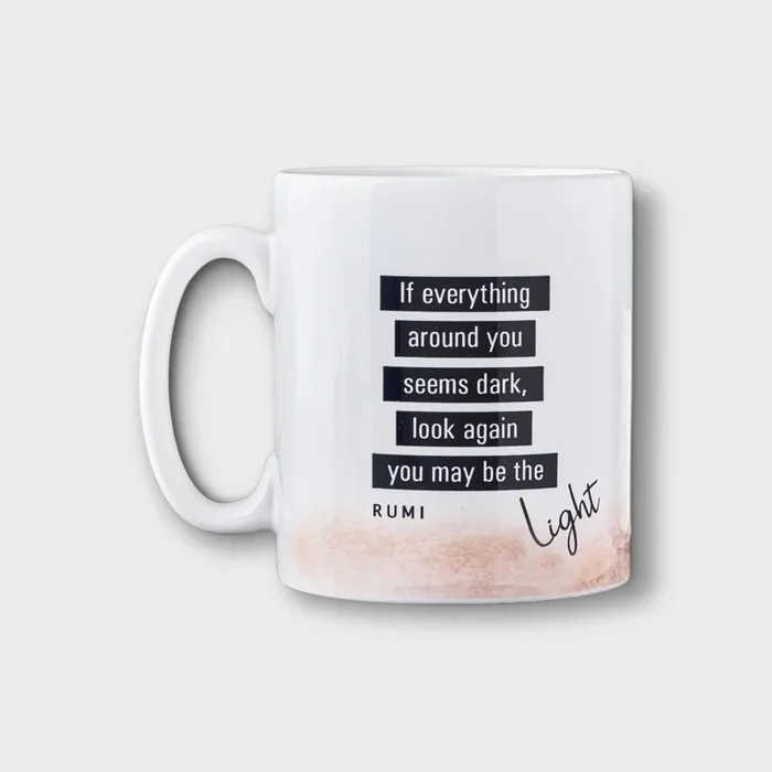 Ceramic Mug with Rummi Quote “Light”