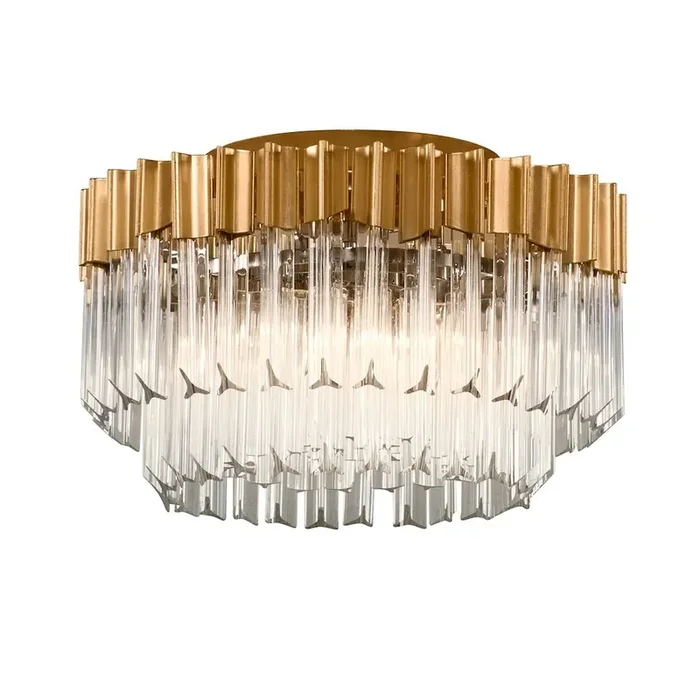 Charisma Semi Flush In Gold Leaf/Stainless Steel Color
