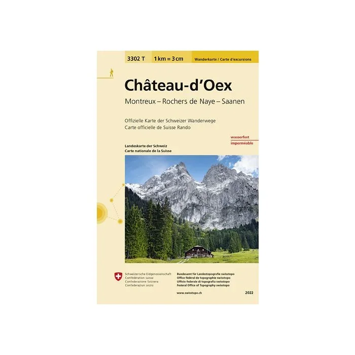 Château-d’Oex [3302T] Swisstopo 1:33,333 Hiking Map