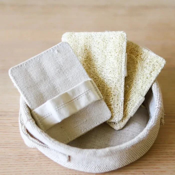 Chickidee Organic Canvas & Loofah Scrubber with Handle