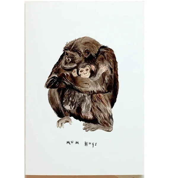 Chimpanzee Mum Hugs Mothers Day Card