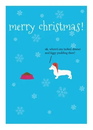 Christmas Card – Frankie Dog Turkey Dinner