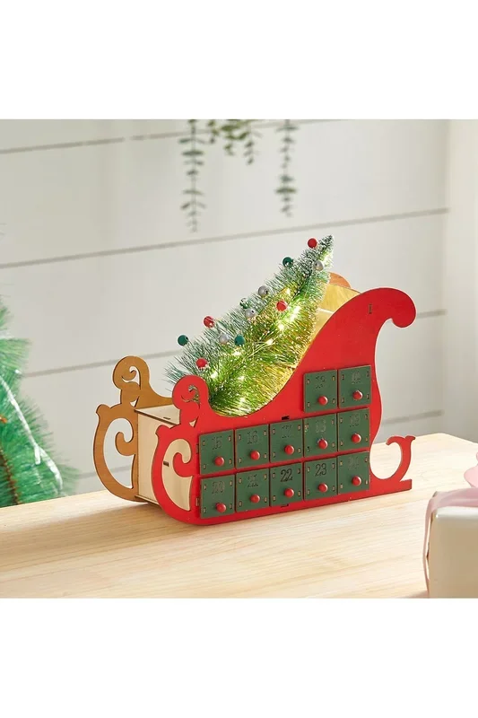 Christmas Decoration Wooden Advent Calendar with Drawers