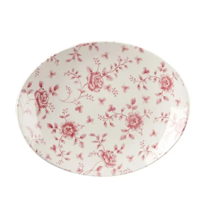 Churchill GF306 Vintage Cranberry Toile Plates