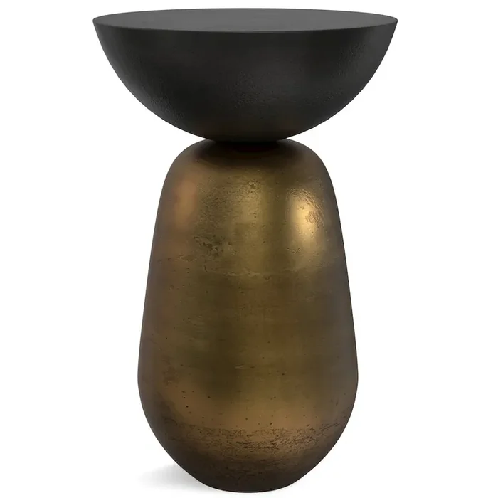 Clement Side Table In Black/ Antique Brass