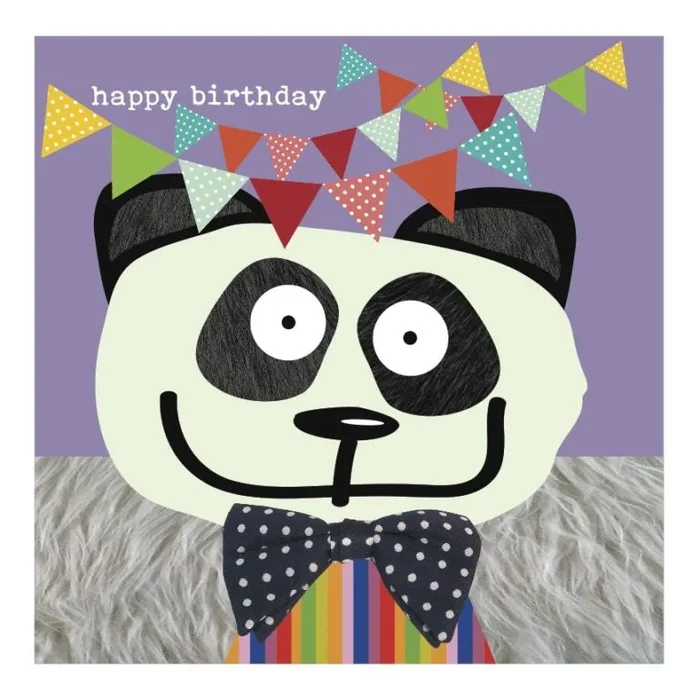 Colourful Panda Happy Birthday Card