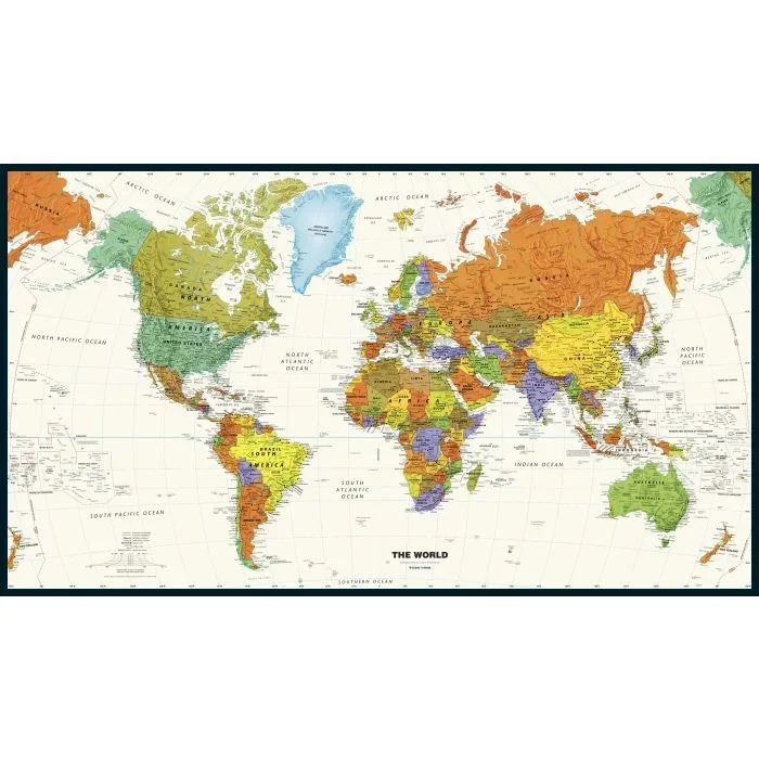 Contemporary World Wall Map