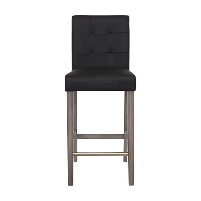 CorLiving Leila PU Bar Height Barstool Graphite Black