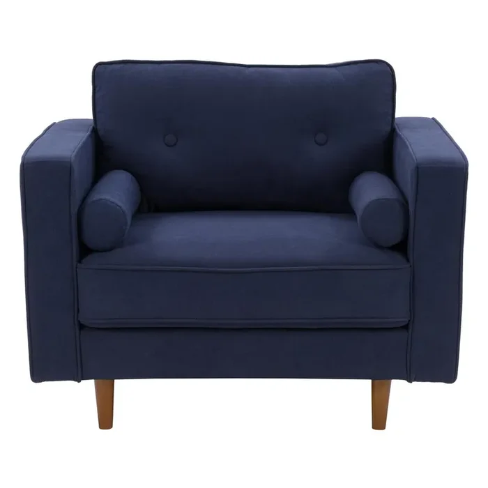 CorLiving Mulberry Fabric Upholstered Modern Accent Chair, Navy Blue