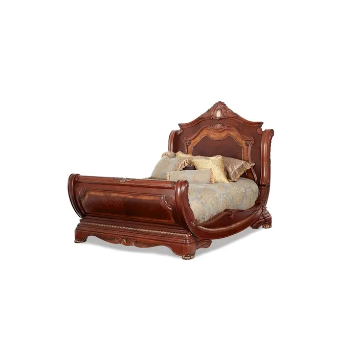 Cortina Eastern King Sleigh Bed – Honey Walnut