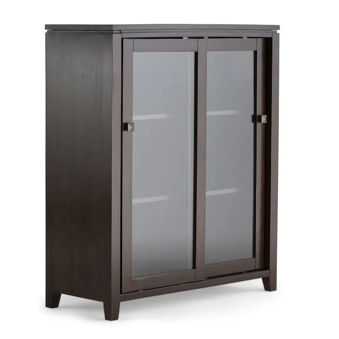 Cosmopolitan Solid Wood Medium Storage Cabinet In Mahogany Brown