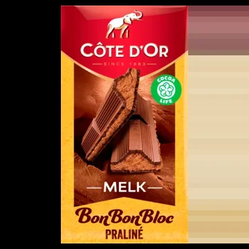 Cote d’Or Bonbonbloc milk chocolate praline tablet