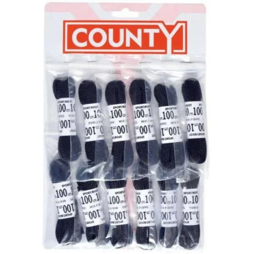 County Black Boot Laces – Sleeve of 12