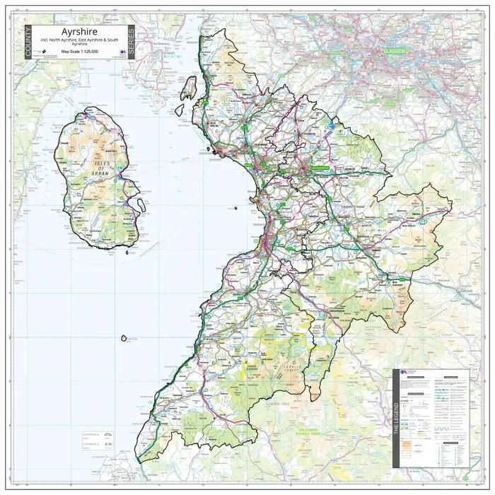 County Map of Ayrshire Map