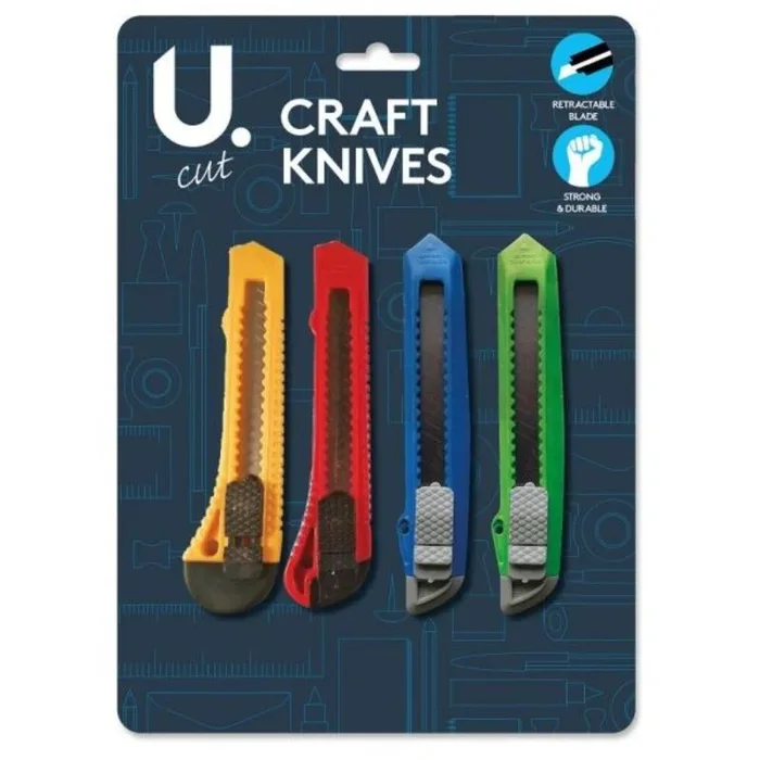 Craft Knives With Snap Blades 4 Pack