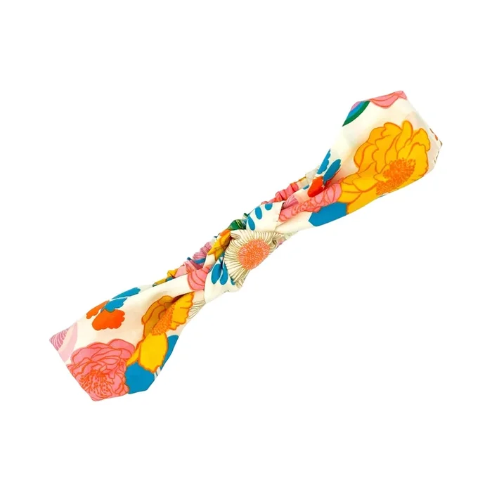 Cream Floral Knotted Headband