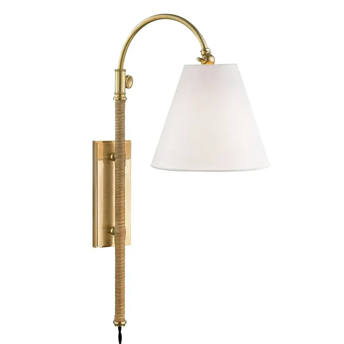 Curves No.1 Plug-In Sconce In Aged Brass Color