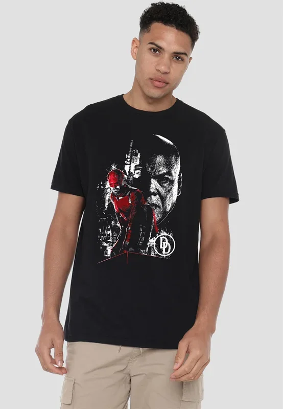 Daredevil Born Again Mayor Fisk Faces The Devil T-Shirt, Black